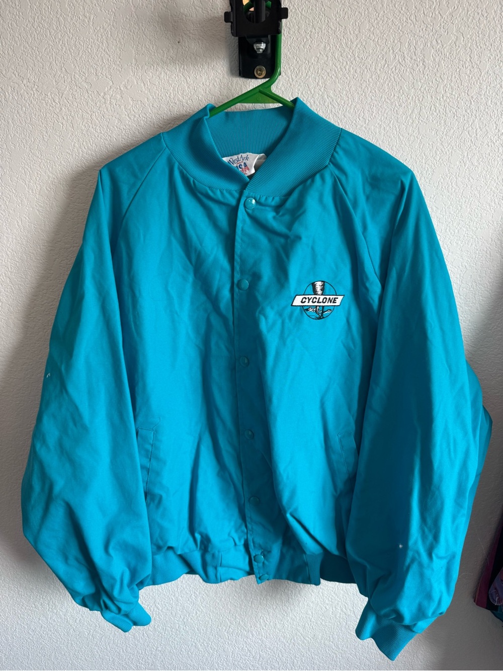 Cyclone Teal Snap-Front Bomber Jacket - Men's